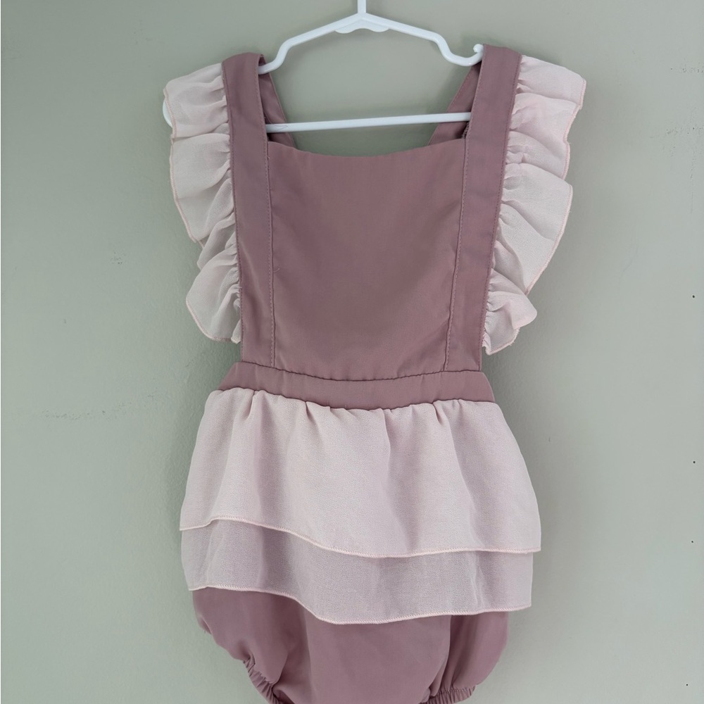 NWOT Bailey’s Blossoms Blush Ruffled Romper